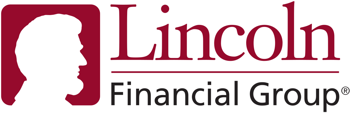 A red and black logo for lincoln financial.